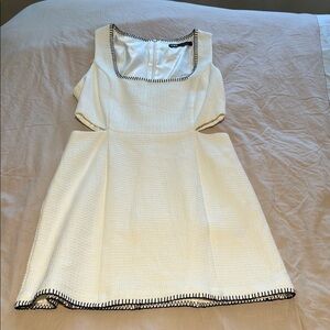 Zara Cream and Black A-Line Mini Dress